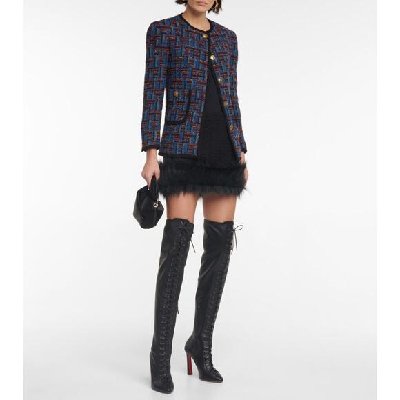 Christian Louboutin Anjel Alta Botta 100 Black Knee Thigh High OTK Heel Boot 40 - Picture 7 of 12